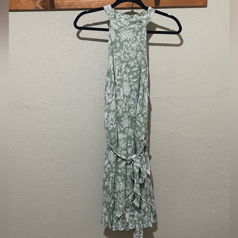 B. Smart. Green floral mini dress. NWT.